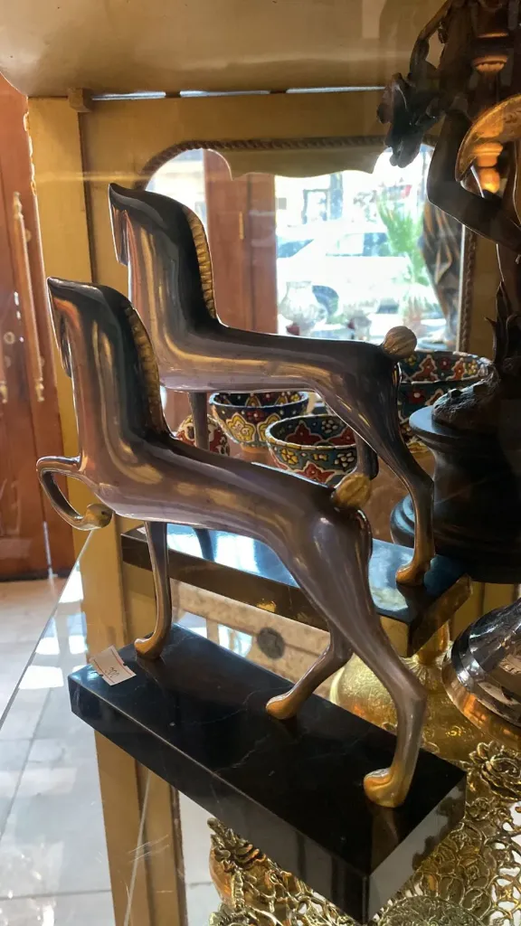 [BLO-ANT-005] تمثال حصان - معدن - 32 سم