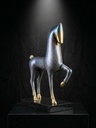 Abstract Mounted Metal Horse Sculpture