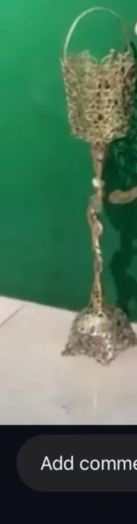 [BLO-DEC-005] تيبلام زوج كريمي وذهبي - 55 سم