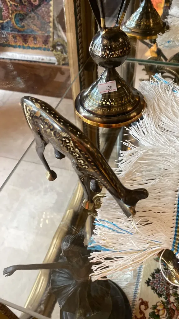 [BLO-ANT-015] Handcrafted Brass Deer Pair - 19cm