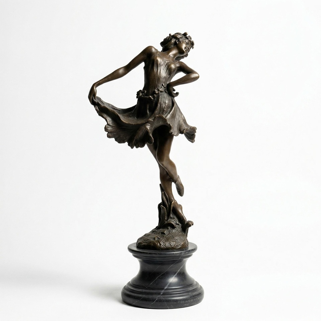 [BLO-ANT-019] Flowing Dress Bronze Dancer Figurine